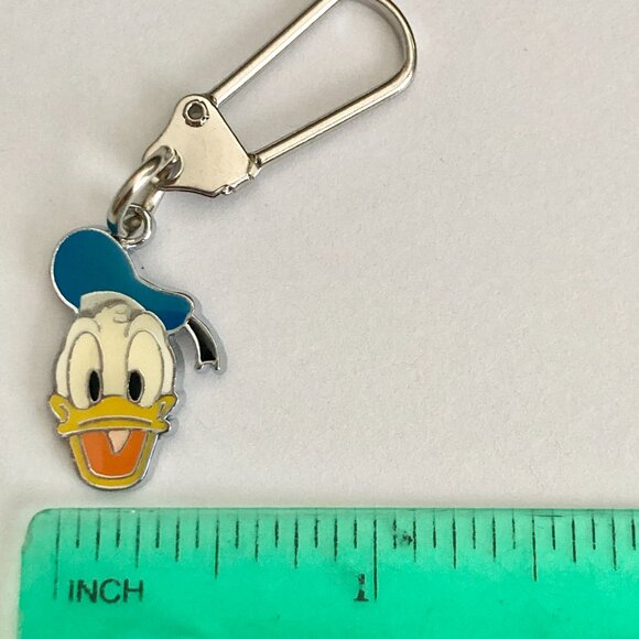 Donald Duck Zipper Pull Purse Bag Charm Locking Clasp Enamel Keychain Keyring - Picture 5 of 6